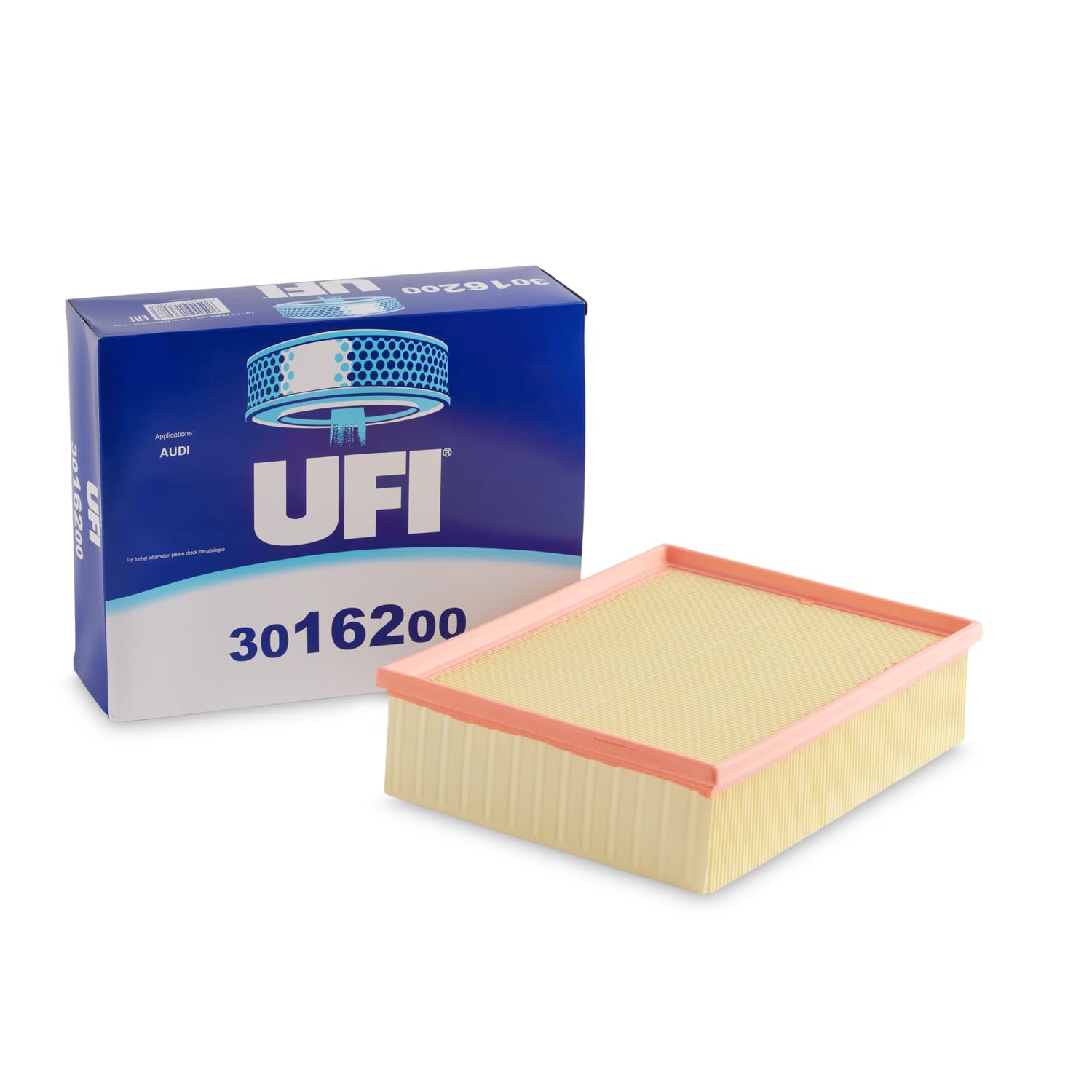 UFI Filters, Filtro de Aire 30.162.00, Filtro de Aire de Recambio, Apto para Coches, Apto para Modelos de Audi y Seat