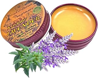 Kashmir LAVENDER Perfume - Eau de Parfum - Solid Balm - Natural Essential Oils Aromatherapy Fragrance- (Lavandula Angustifolia, Hyacinth, Violets, Heliotrope, Labdanum) Travel Size, Party Gifts -0.5oz