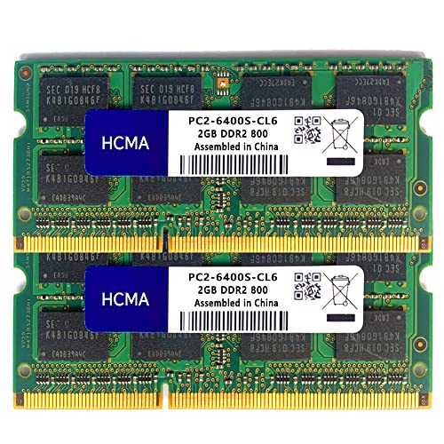 【Amazon.co.jp 限定】 HCMA BUFFALO 互換増設メモリ ノートPC用増設 DDR2メモリーPC2-6400 (DDR2-800) 4GB (2GB 2枚組) D2/N800-2GX2/E 動作確認済 相性保証