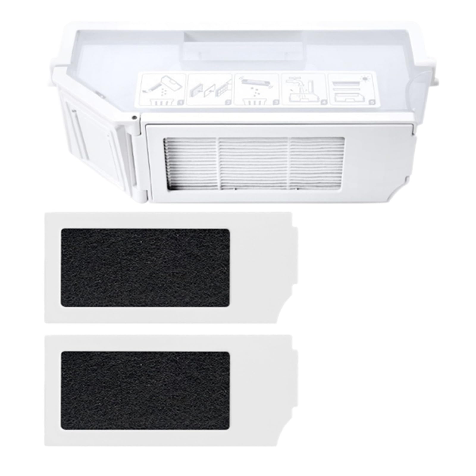 Elnwnnkc Robot Box HEPA Filter Compatible for X1s Robotic Spare Parts Accessories Bin Box with Carbon Easy to Replace Washable Materials Users Home Users