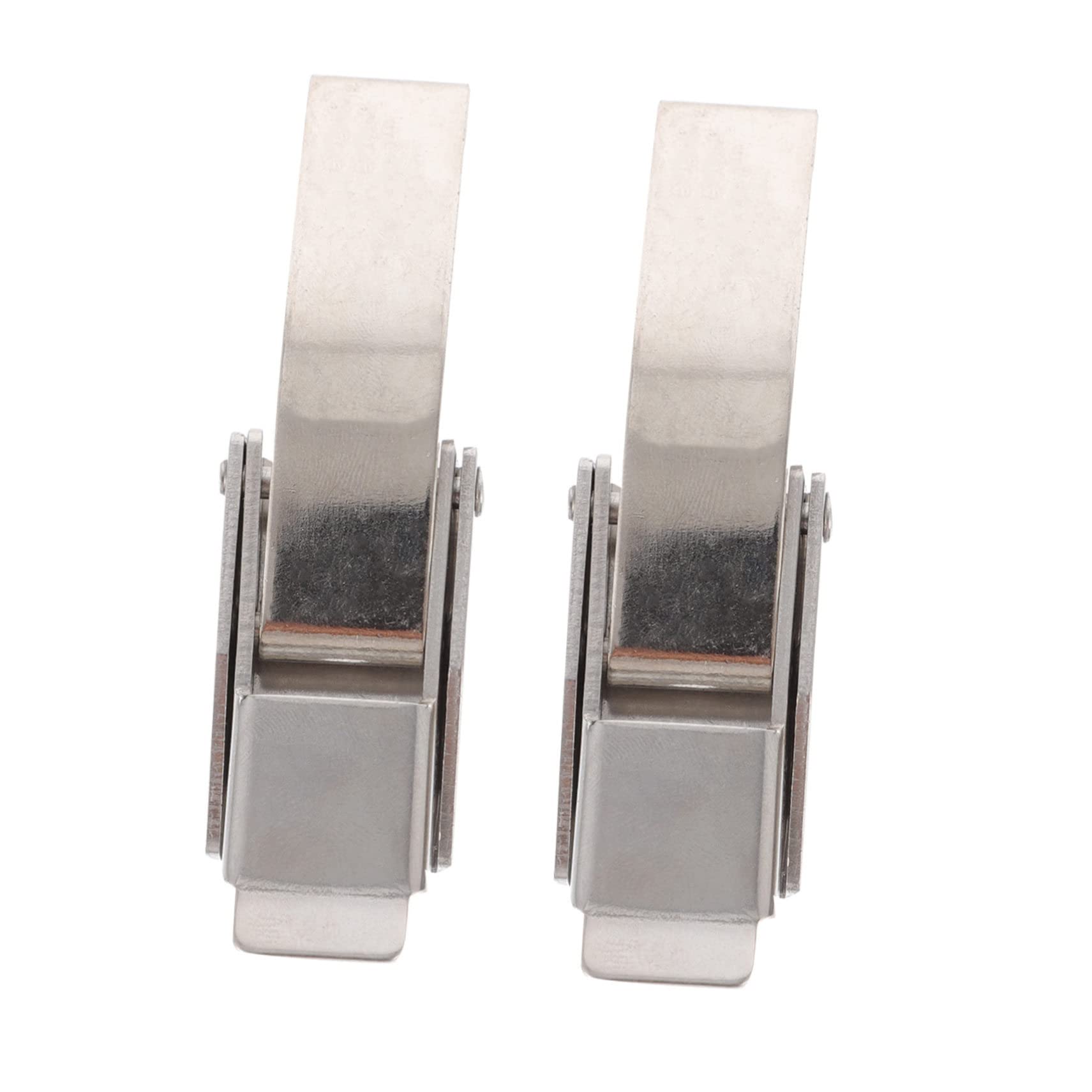 HOODANCOS 2pcs Buckle Flight Case Hasps Latches Heavy Duty Padlock Tool Case Toggle Trunk Hasp Lock Clamp Suitcase Hasps Latches Toggle Catch Clamp Trunk Hasps Stainless Steel Silver