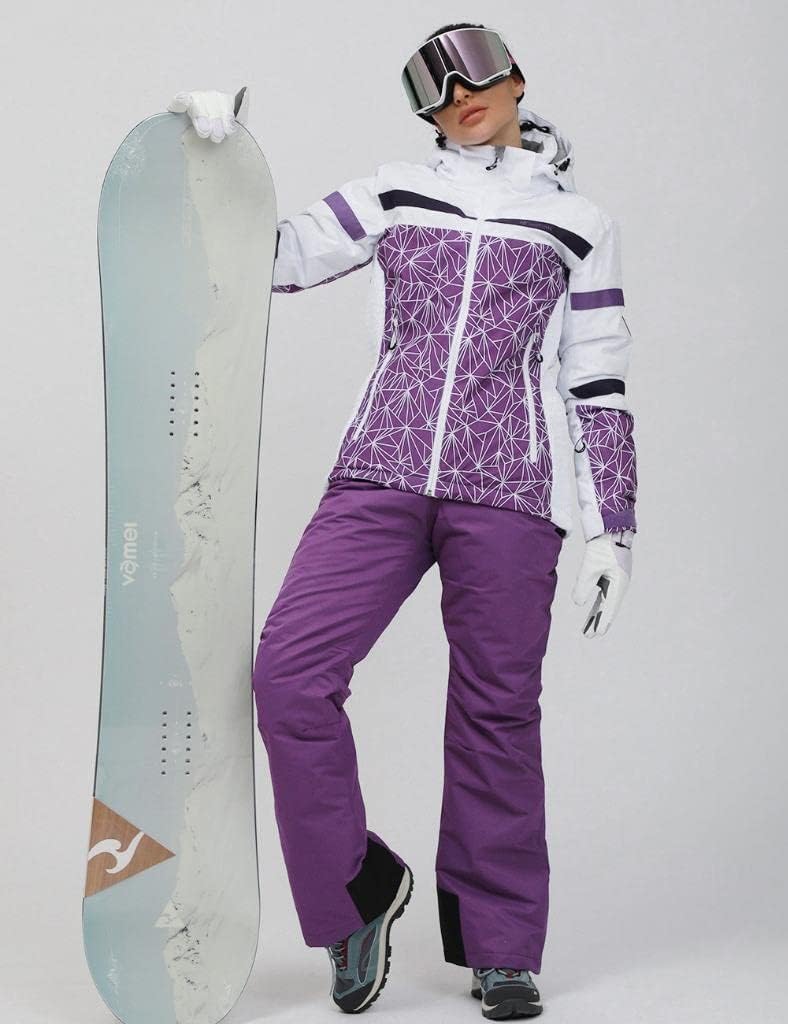 Women's Ski Jackets and Pants Set Windproof Waterproof Insulated Snowsuit Winter Warm Snowboarding Snow Coat - Image 4