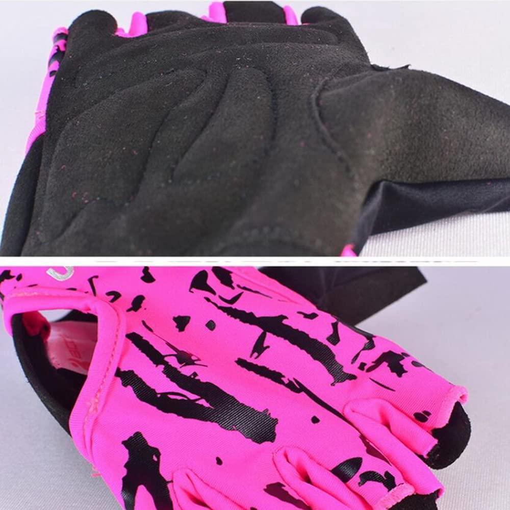 1 par de Guantes de Gimnasio, Guantes de Entrenamiento para Fitness, Guantes Deportivos para Levantamiento de Pesas, Guantes Antideslizantes para Mujeres, Guantes de Yoga (Rosa S y M)