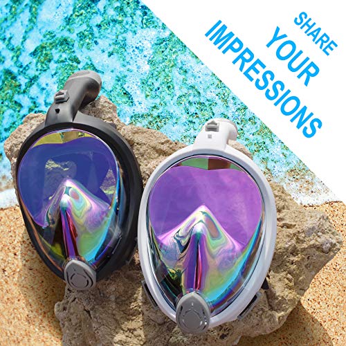 Aleoron - Foldable Full Face Snorkel Mask For Adults And Youth (Women & Men) - Anti Fog Snorkeling Mask Full Face With Action Camera Mount - Uv Panoramic 180 Dive Mask Seaview Diving Mask Set #TOP4