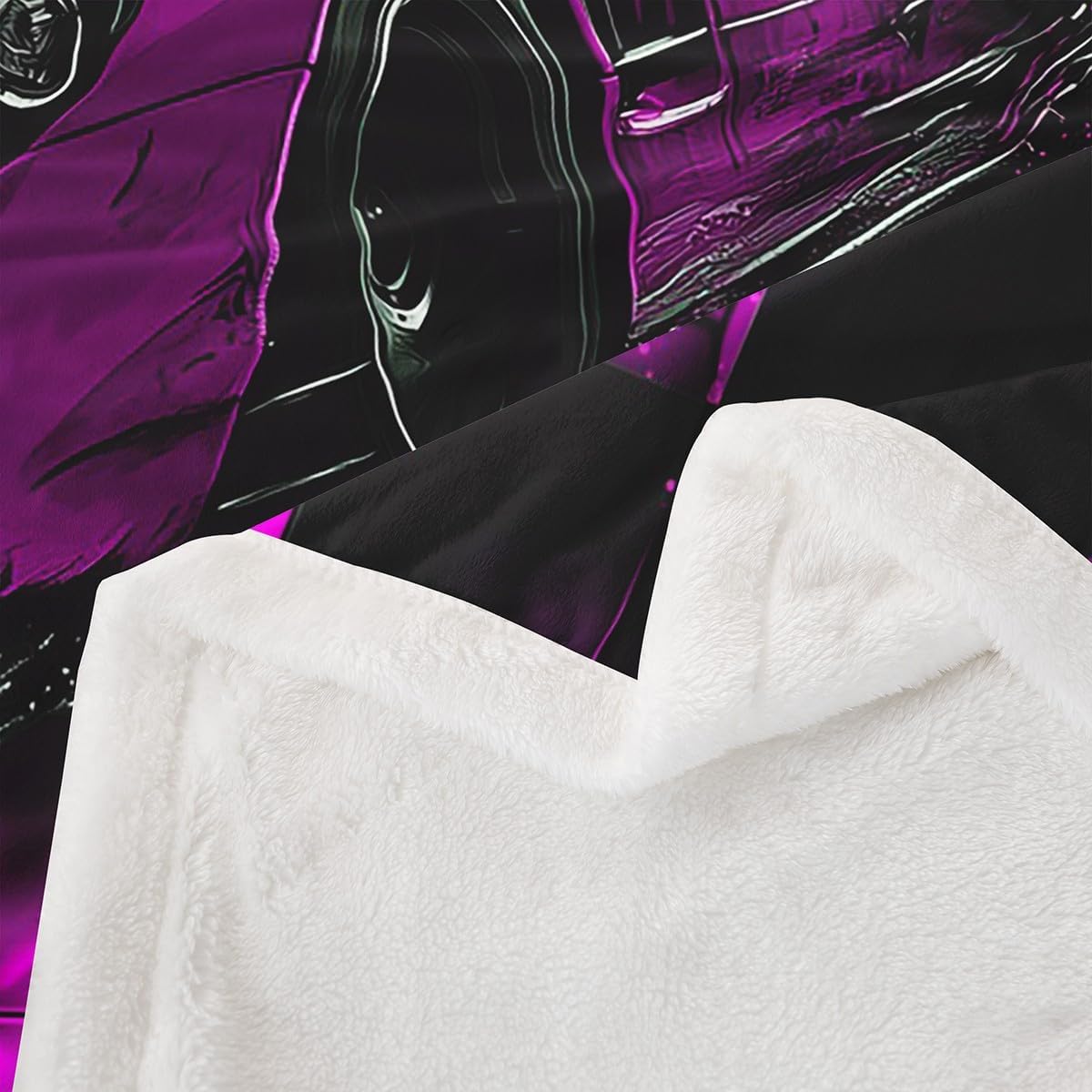 Racing Car Kids Flannel Blanket,Pink Cool Sports Car Print Fuzzy Blanket for Children,3D Abstract Checkered Polyester Throw Blanket for Couch, Twin Size (60 x 80 Inch)