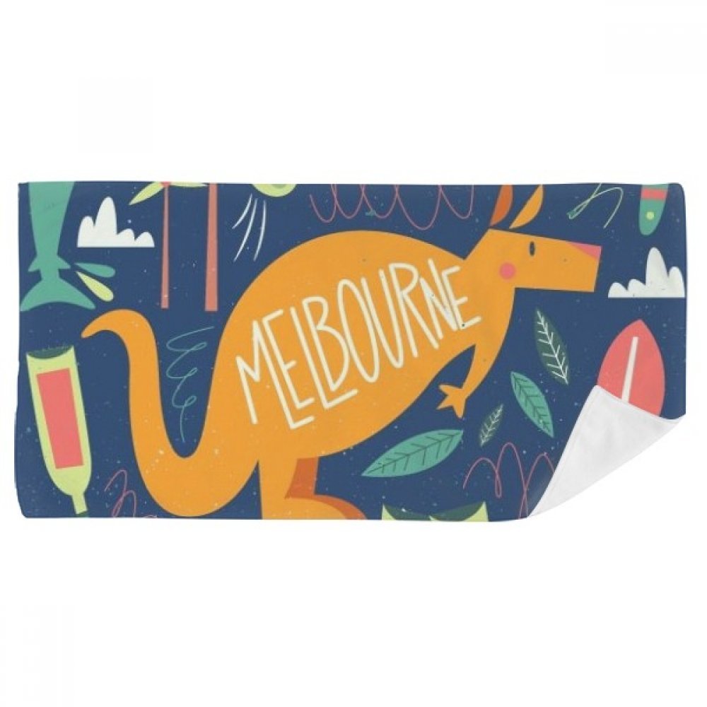 Serviette de bain douce Melbourne Australie avec motifs surf et tennis colorés 35x70 cm