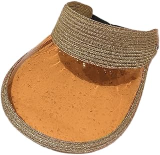 HEA - Gorra vacía tejida con purpurina para mujer, transparente, UV, para protección, plegable, para playa, con gorro de correr para mujer