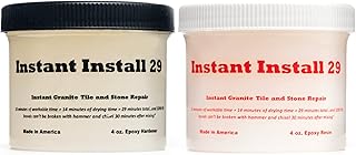 Instant Install 29 – Permanent Granite Tile Marble Quartz Corian Porcelain Stone Repair Epoxy 8 Oz – Broken/Chips/Cracks – Reattaches/Rebuilds Missing Pieces – Dry in 29 Minutes! Tintable with EZ Tint