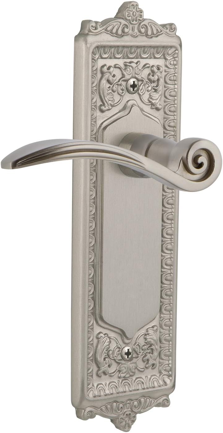 Nostalgic Warehouse Egg & Dart Plate Single Dummy Swan Lever in Antique Brass