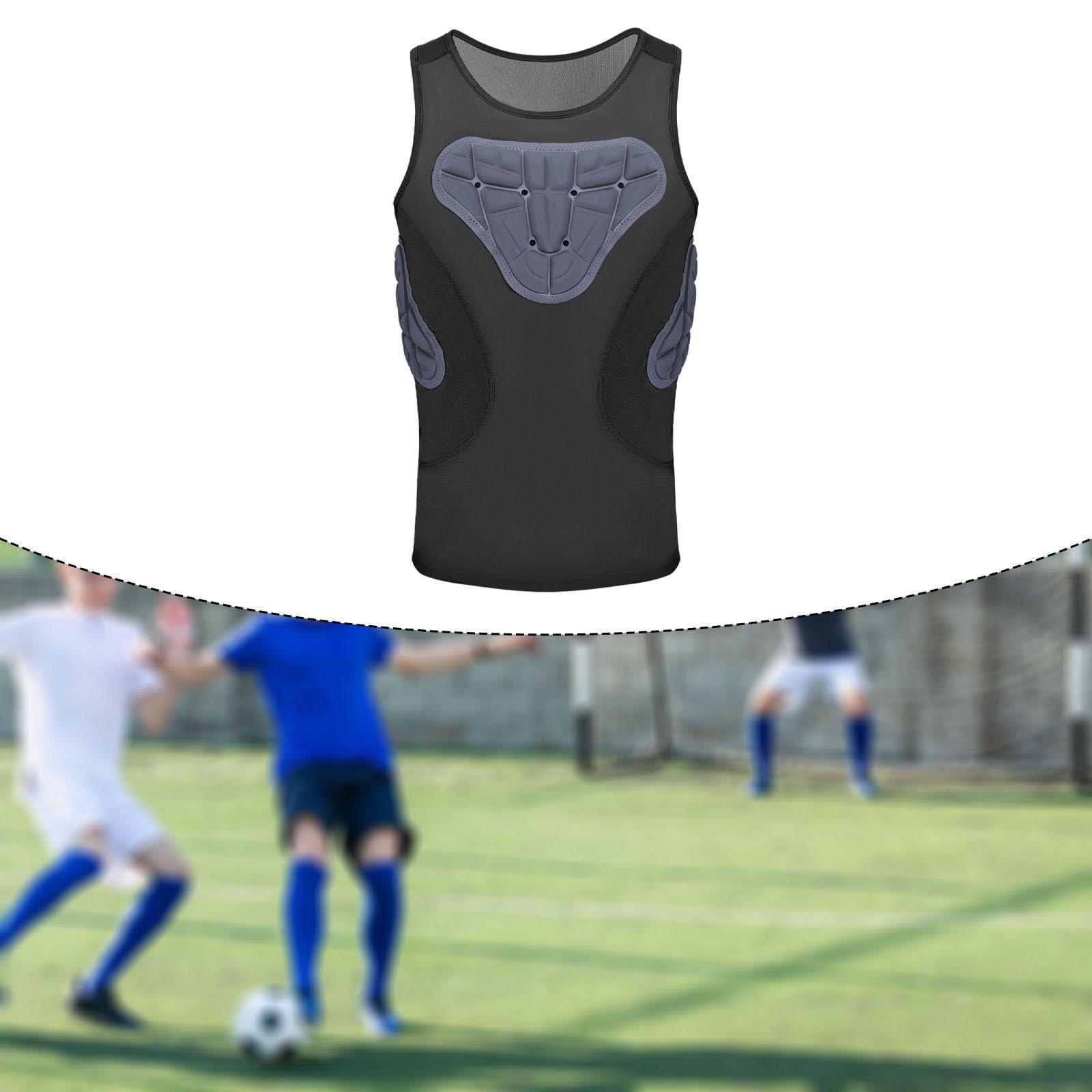 Perfeclan Gilet de Protection rembourré pour Homme, Chemise de Compression Polyvalente, débardeur d'entraînement Sportif pour Skateboard, Softball, Rugby, L
