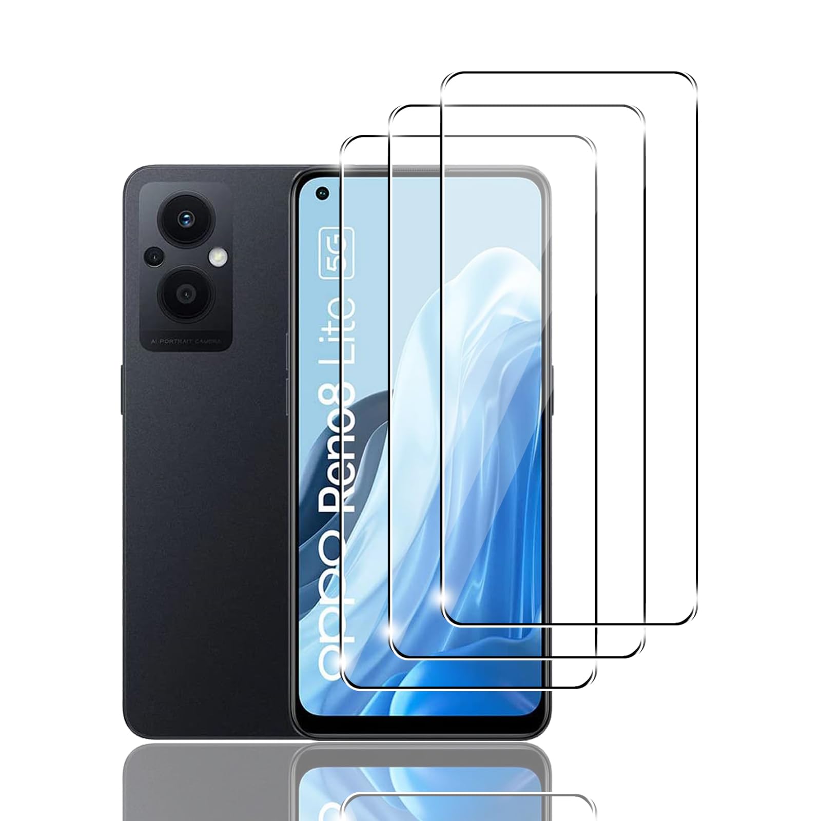 DOINK Pellicola In Vetro Temperato Per Oppo Reno8 Lite 5G (2 Pezzi) – Durezza 9H, Copertura Totale, Anti-impronta – Include Kit Pulizia - 3
