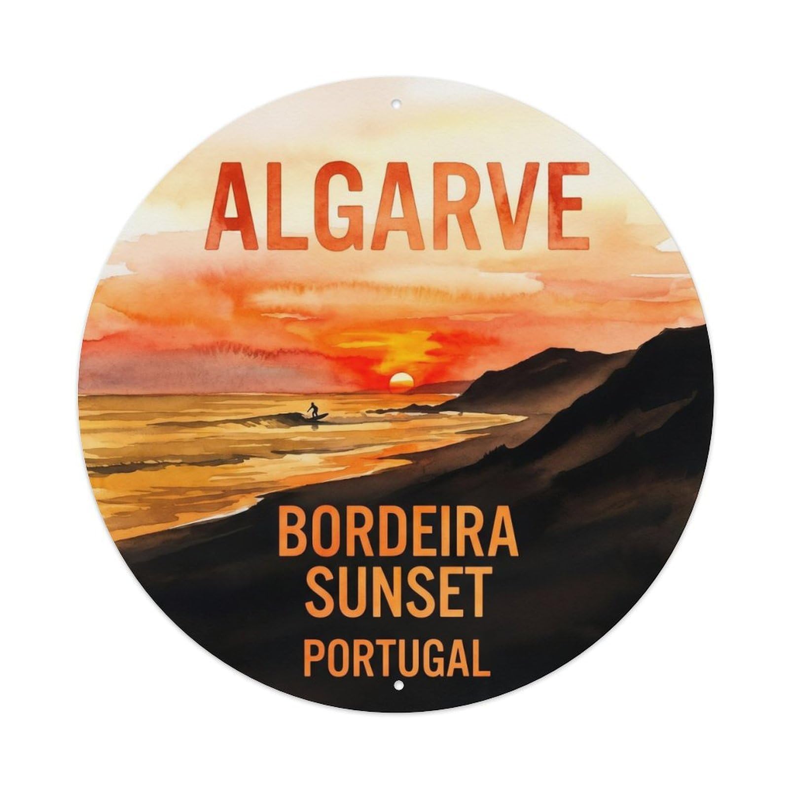 Olhnbad 08X08inch Style Cultural Portugal Algarve Coast Historic Travel Art Metal Tin Sign