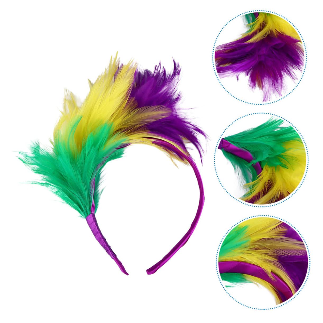 GALPADA 3pezzi Fascinator Cerchietto Piume Colorate Per Cerimonie e Halloween Accessorio Elegante Per Costume e Festa Di Carnevale