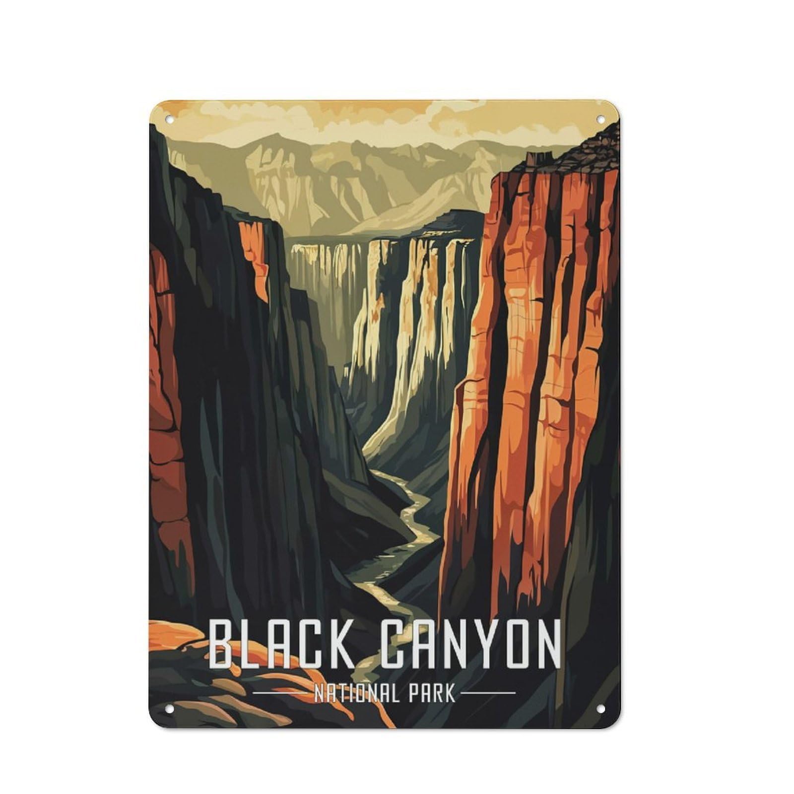 Junmoney Black Canyon National Park Vintage Tin Sign 40X30cm With For Living Room Or Hallway, For Living Room Decor Lovers
