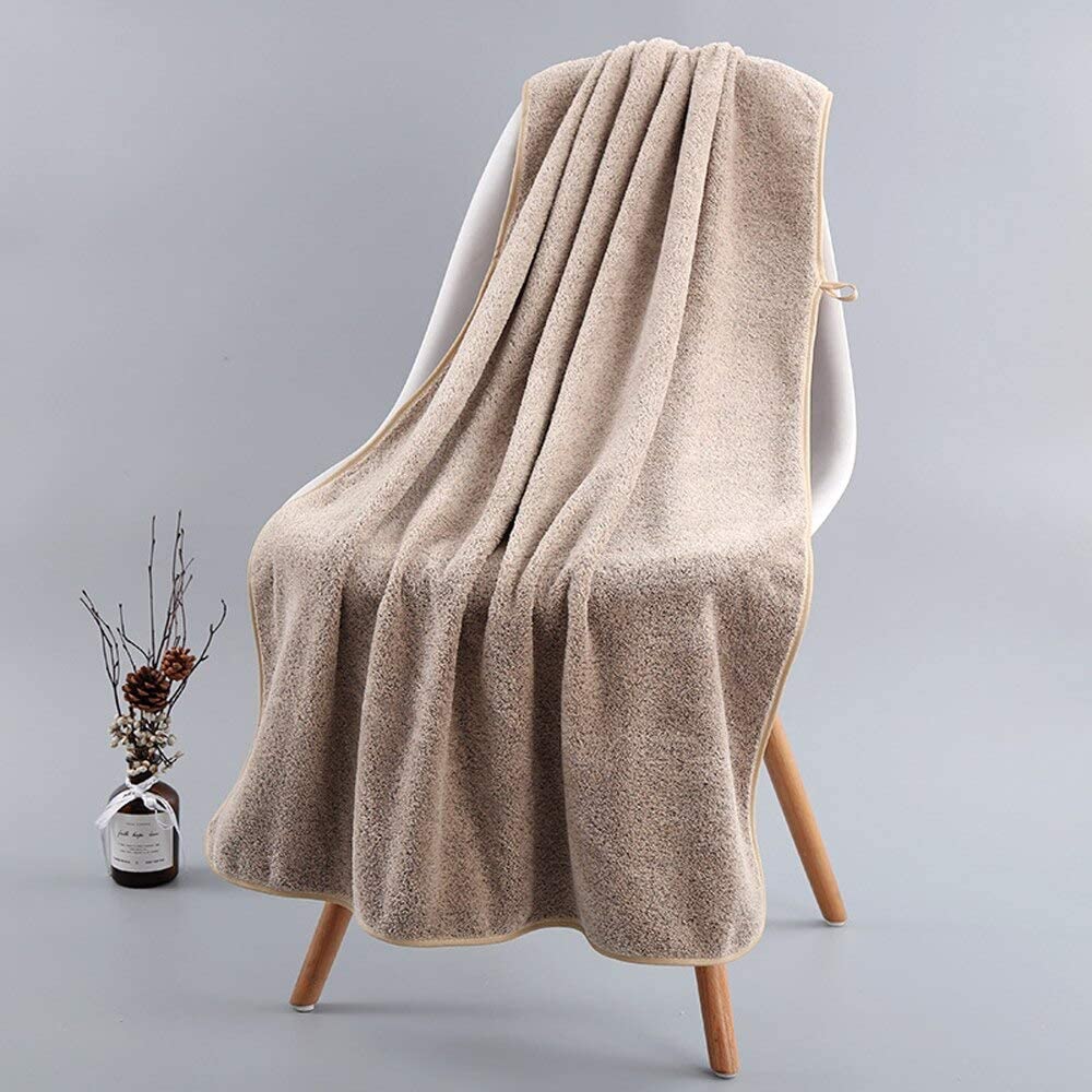 Serviette de bain bambou charbon de bois et fibre de corail marron 70x140