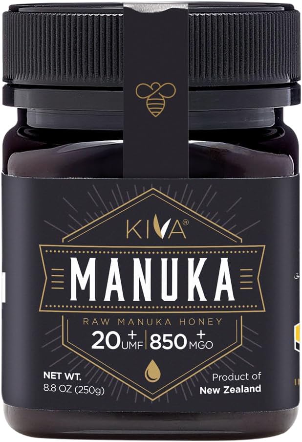 Kiva Raw Manuka Honey, Certified UMF 20+ (MGO 850+), New Zealand (250g)