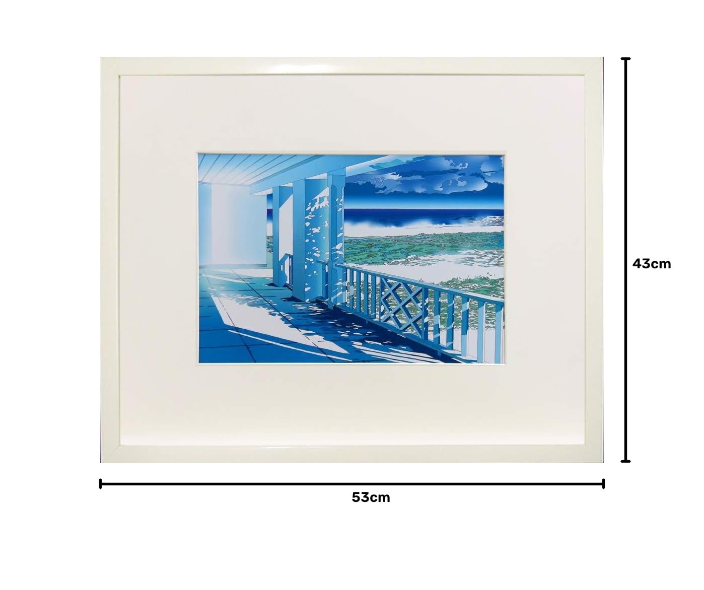 Amazon.co.jp: 鈴木英人◇【One White Summer】◇アートプリント◇額装