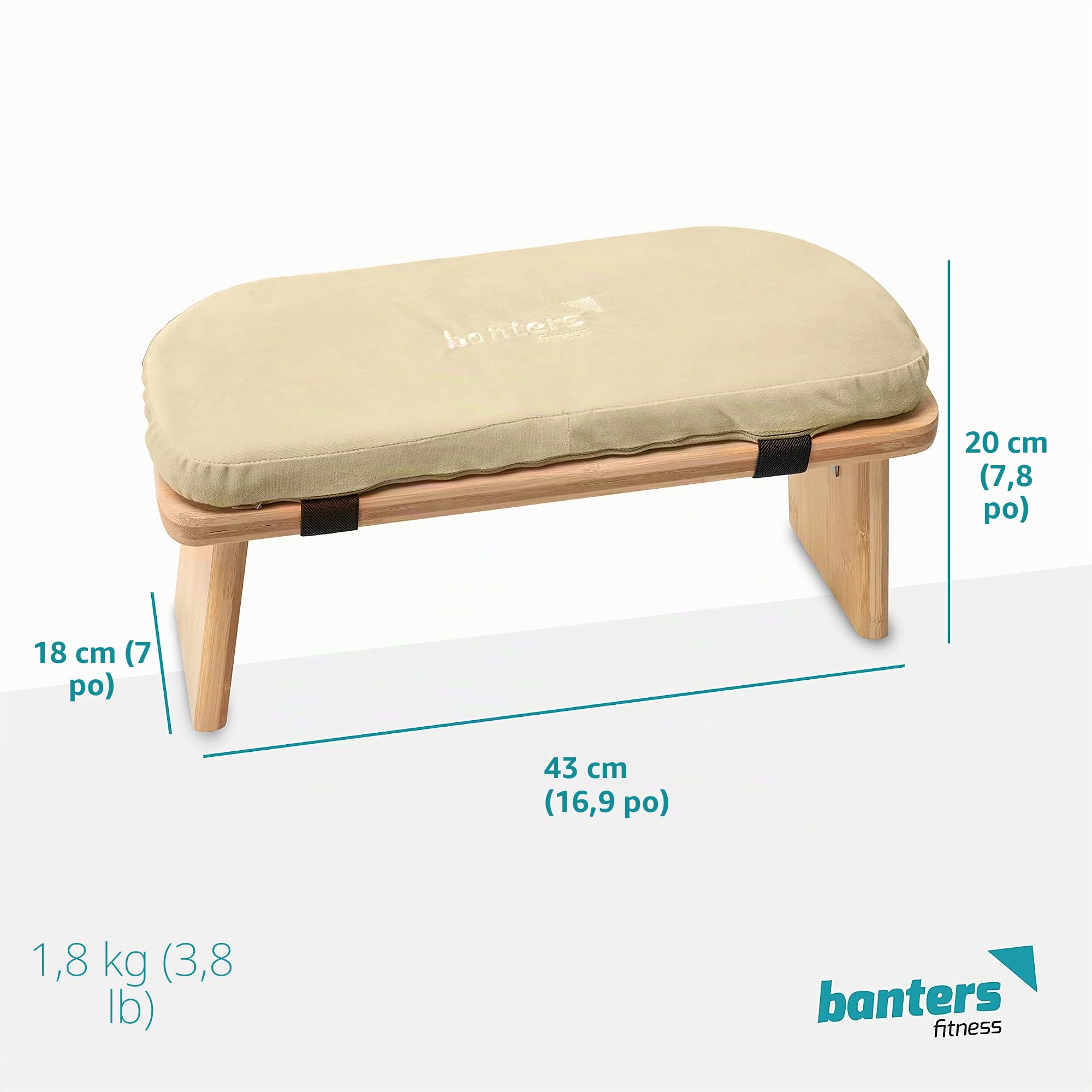 banters Banc de méditation - fabriqué en Bambou Massif - Tabouret de Yoga Pliable avec Coussin