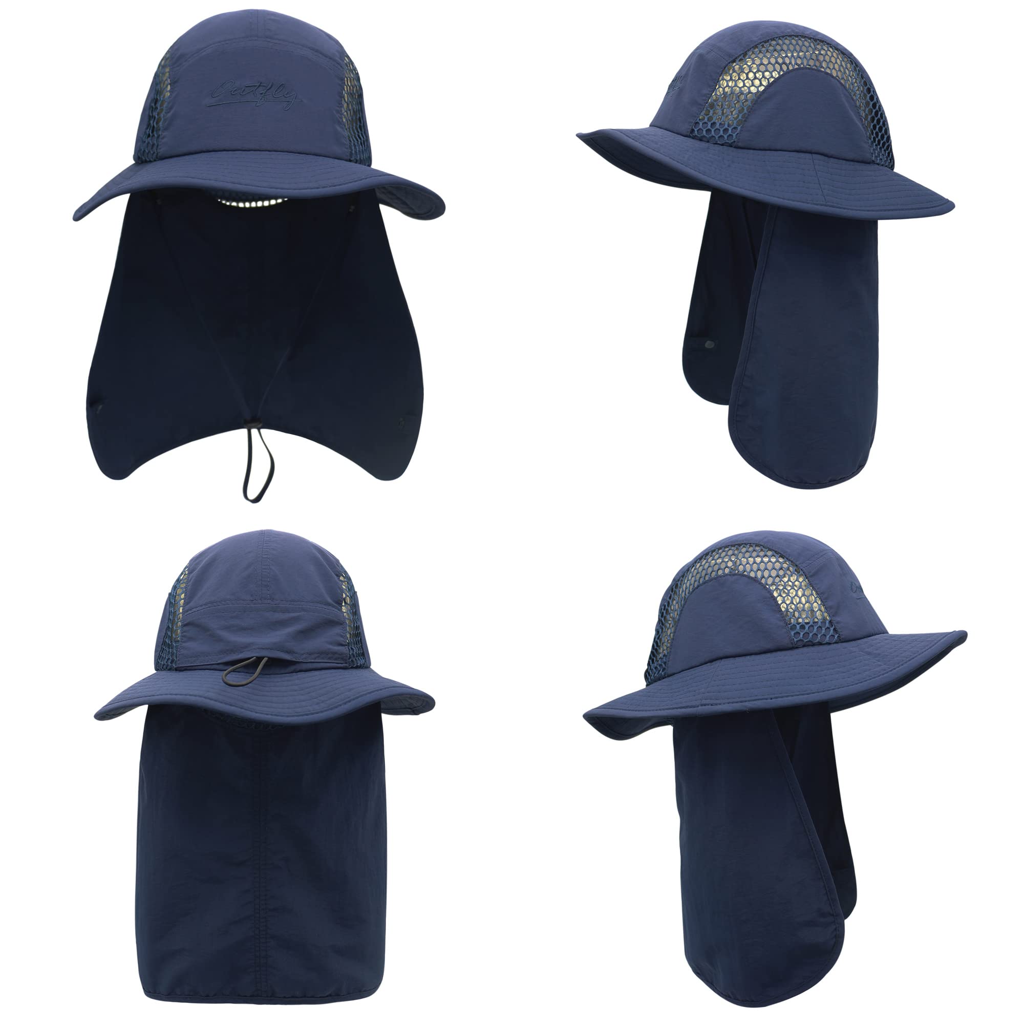 Unisex Safari Cap z bardzo długą ochroną karku, kapelusz przeciwsłoneczny, czapka legionistyczna UPF 50+, ochrona przed promieniowaniem UV, oddychająca, na kemping, do aktywności na świeżym