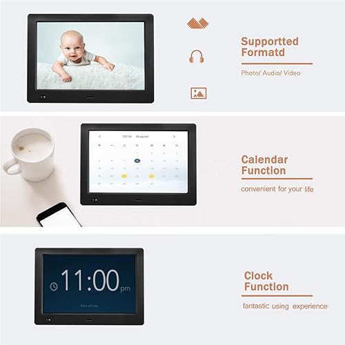 Miniatura 9 de FLYAMAPIRIT - Marco de fotos digital de 8 pulgadas marco de fotos electrónico con presentación de diapositivas HD IPS con sensor de movimiento video