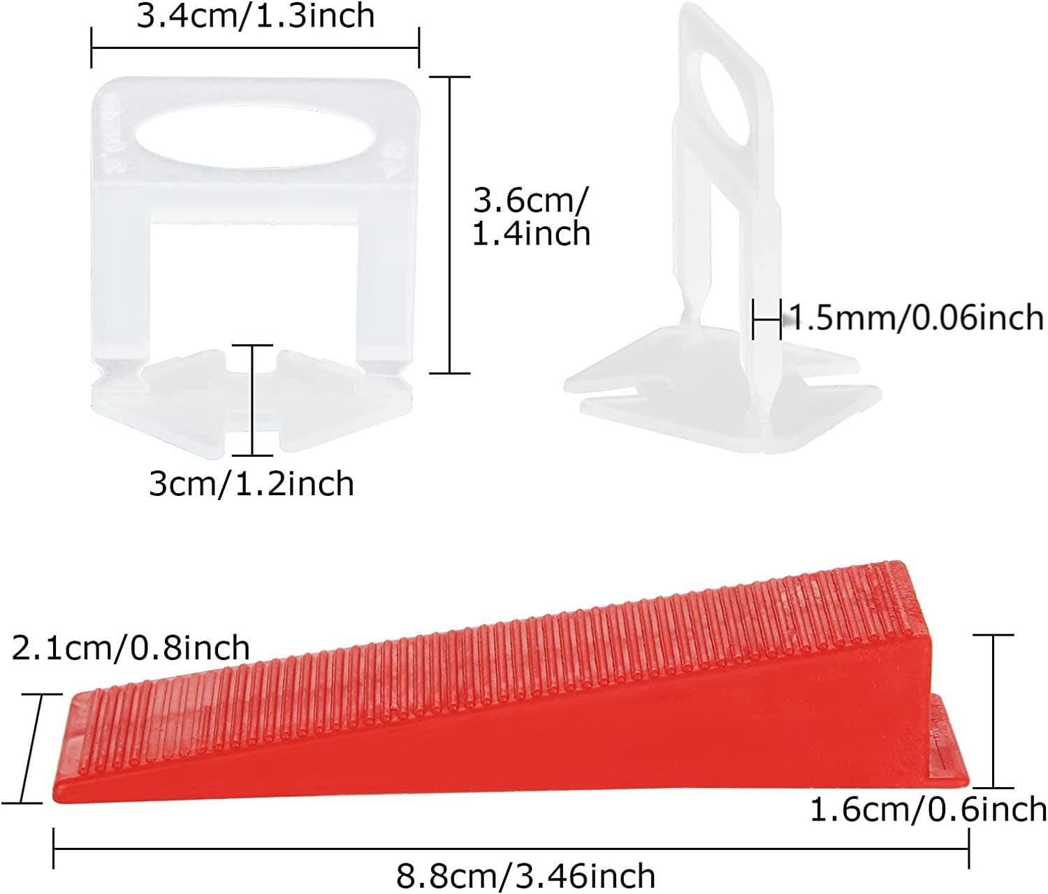 Set di 601 Sistema di Livellamento, Linguetta di Livellamento 1.5 mm, con 500 Linguette di Trazione, 100 Cunei Riutilizzabili, 1 Pinza per Aiutare la Posa di Piastrelle 6-15 mm di Spessore