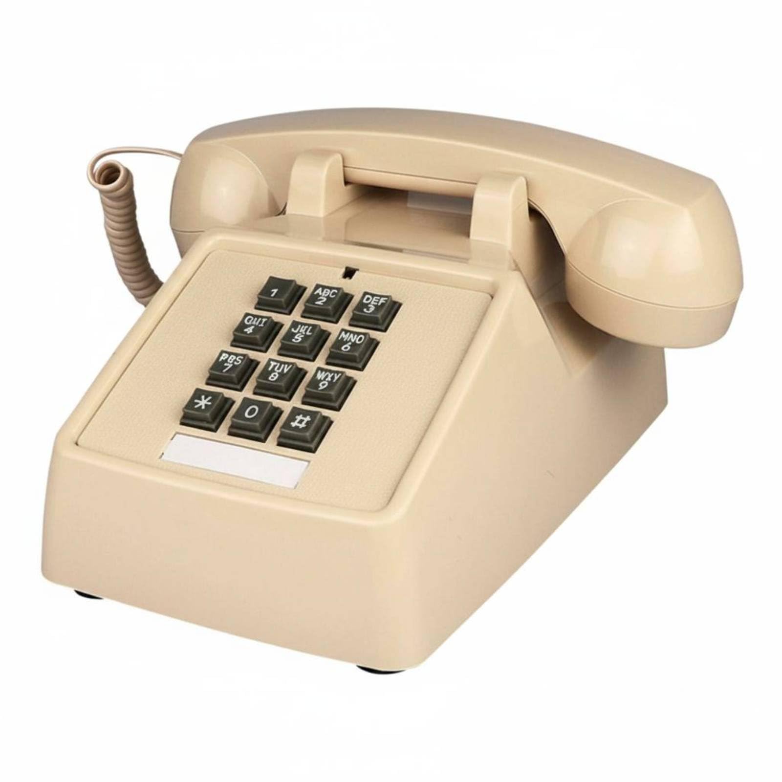 Teléfono Retro de Botones con Estética Vintage Teléfono Fijo de Escritorio con Campana Mecánica Teclado Intuitivo y Uso Diario y Metal Adecuado para Hogar Oficina Estudio, Blanco Marfil