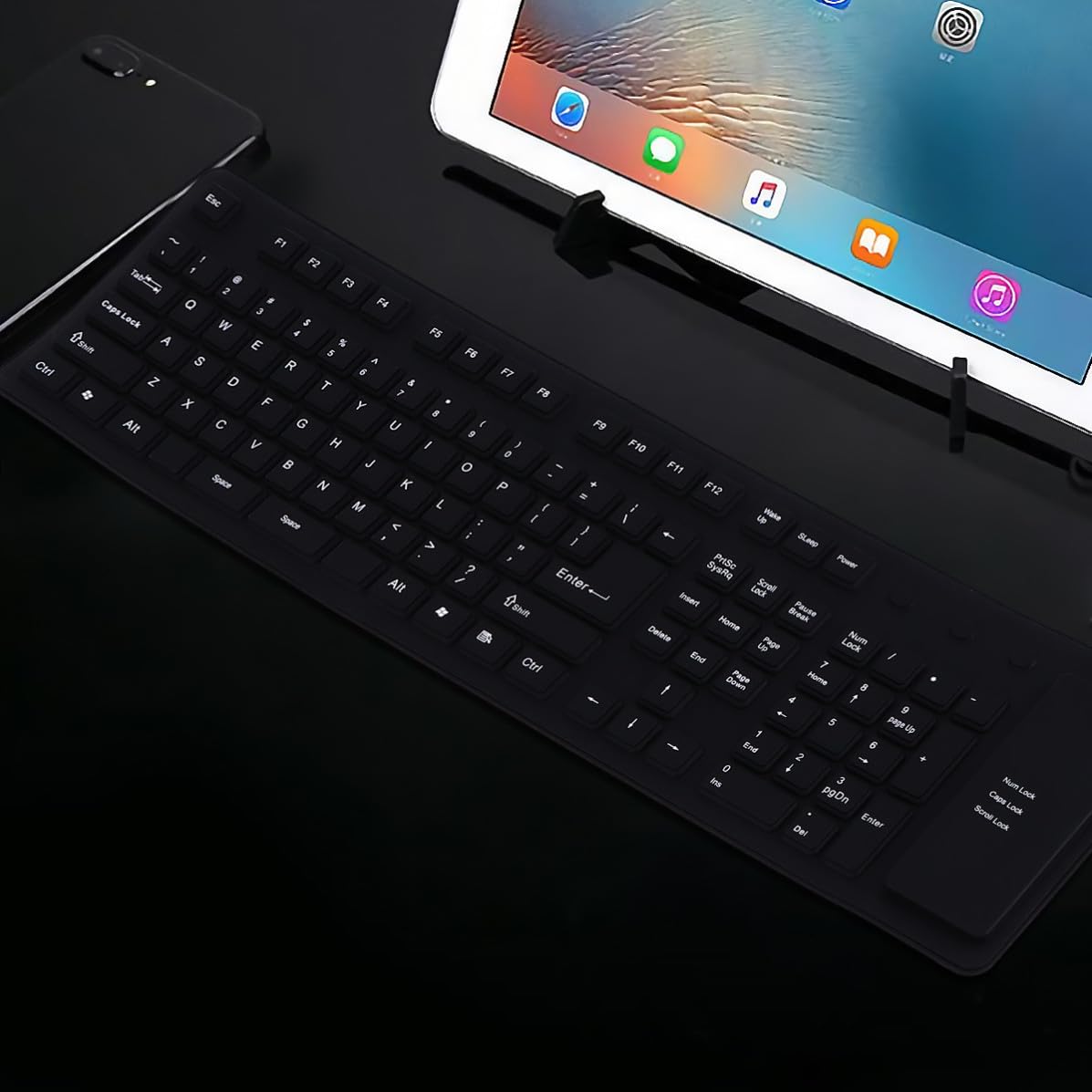 Tastiera USB Pieghevole In Silicone Lavabile E Impermeabile – Ultra Sottile, Arrotolabile, Antiolio, Silenziosa, 109 Tasti, Perfetta Per Ufficio E Casa