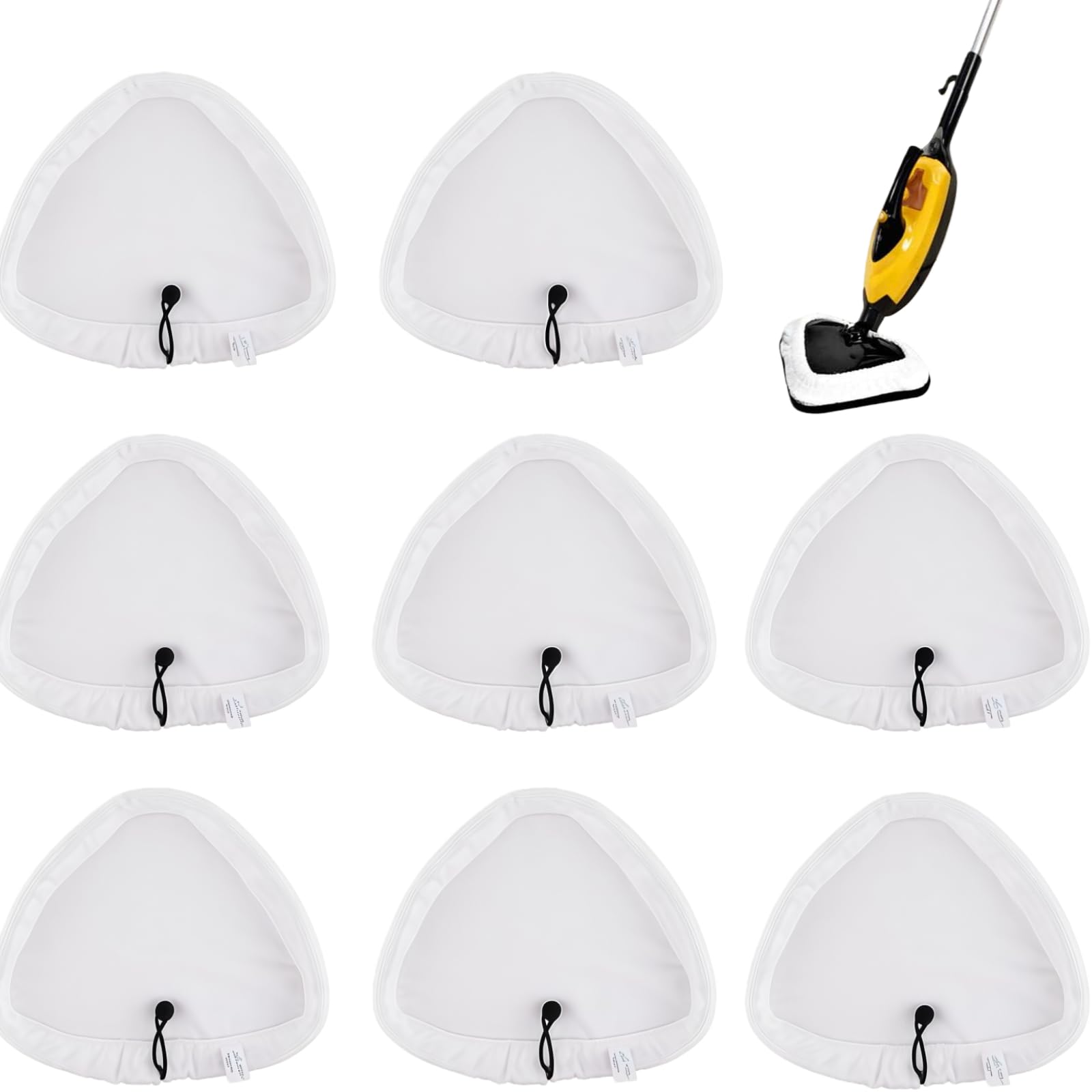 Cmbxaq White 8Pcs Universal Triangular Steam Mop Pads Compatible With H2o Steam Cleaners:for H20 Hd/X5 Microfiber Cloths Covers Replacement For Neo/Vax/Viledas/Russell Cleaning Mop Pad Washable