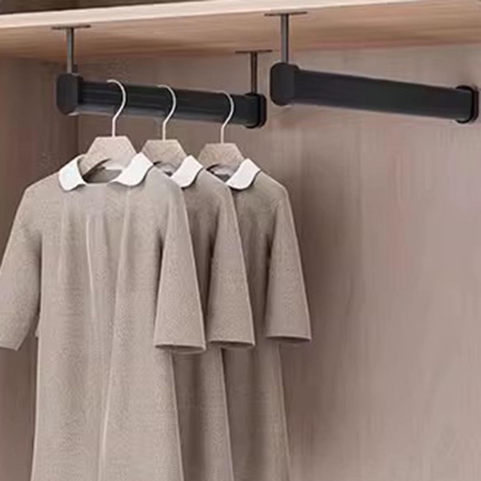 Ceiling Mount Room Dividers Closet Rod, Heavy Duty Shower Curtain Rod/ Clothes Hanger Pole and Brackets Set, Aluminum Black Closet System for Home Shopping Mall ( Color : U-shaped , Size : L 125cm/49.