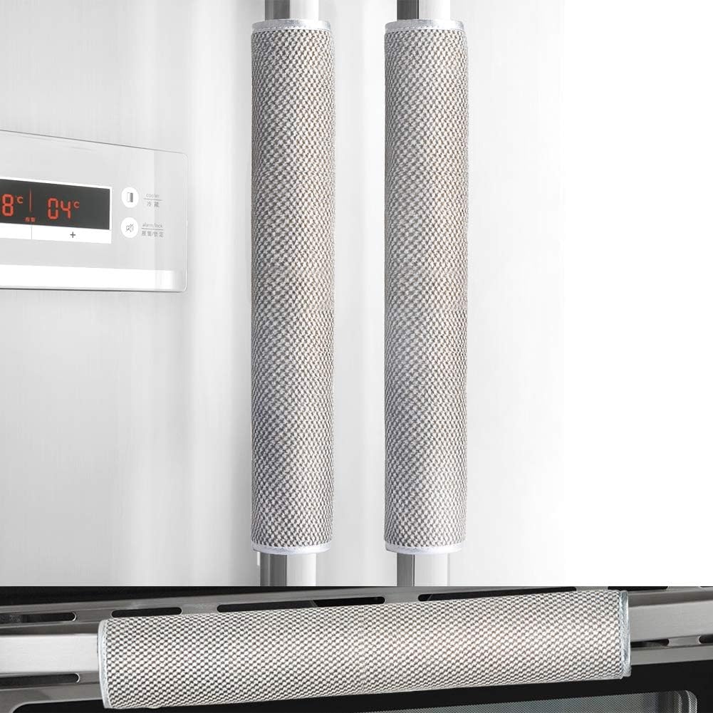 OUGAR8 Refrigerator Door Handle Cover Set of 3,Kitchen Appliances Gloves Fridge Microwave Dishwasher Door Cloth Protector-Catches Drip,Fingerprint Dust Cover (3pcs, Gray Plush) OUGAR8 Refrigerator Door Handle Cover Set of 3,Kitchen Appliances Gloves Fridge Microwave Dishwasher Door Cloth Protector-Catches Drip,Fingerprint Dust Cover (3pcs, Gray Plush)