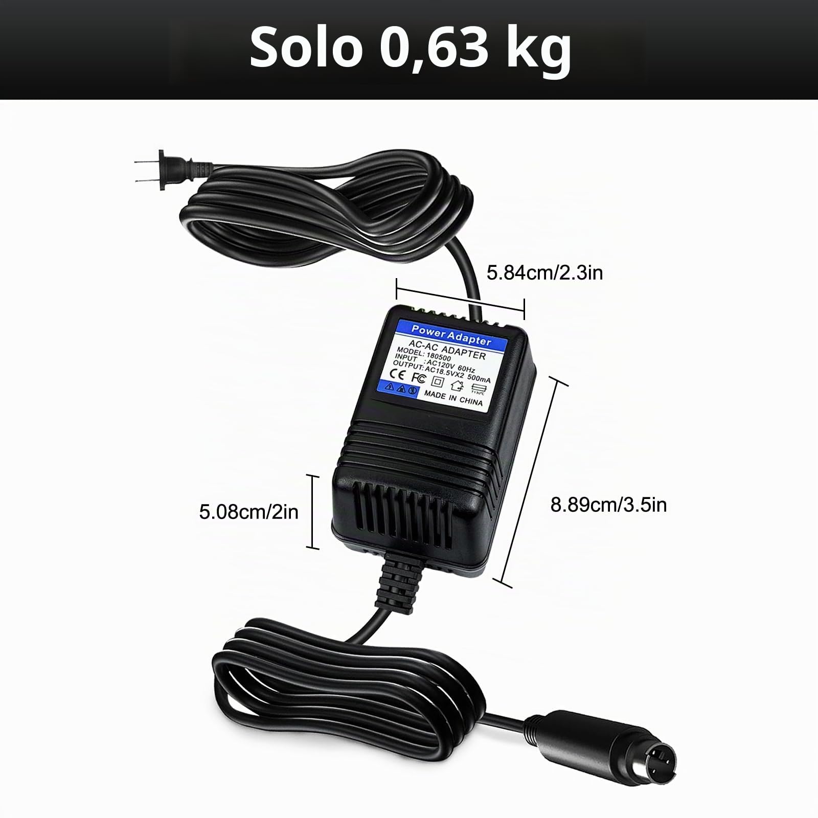 Adaptador de Corriente de CA de Repuesto - Fuente de alimentación de 18.5 V, para Behringer Xenyx (502,802,1002), UB1002, Q502USB, QX1202USB, Q1002USB, PSV3UL, MXVL3, MX602A, mezcladores