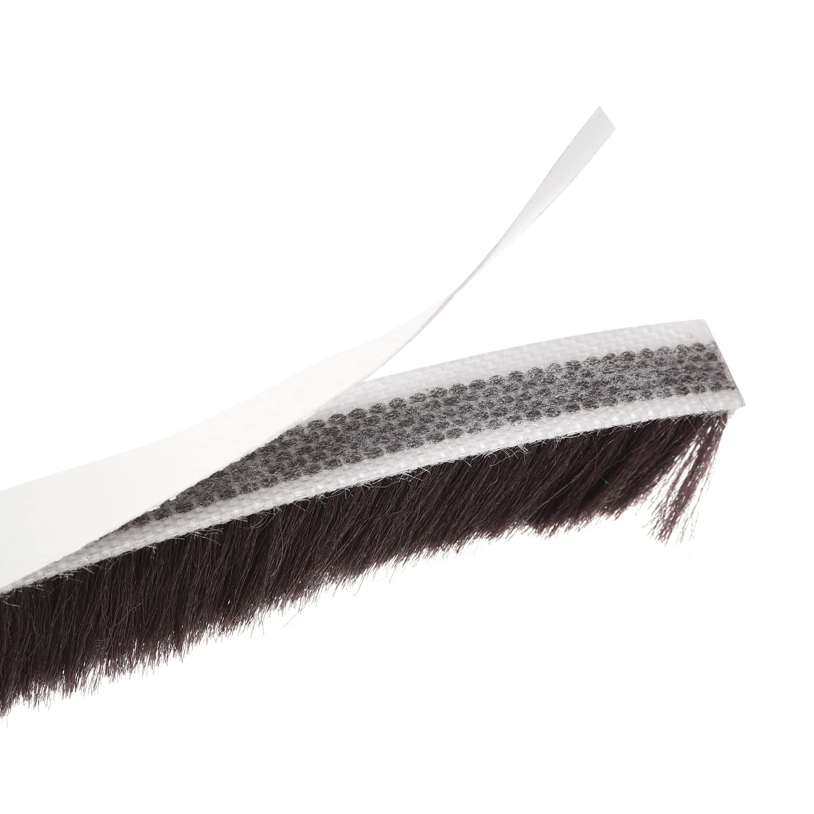 sourcing map Weather Stripping Brush, 26ft L x 0.35" W x 0.6" H Self-Adhesive Seal Weatherstrip Sweep Brush Brown for Door Window