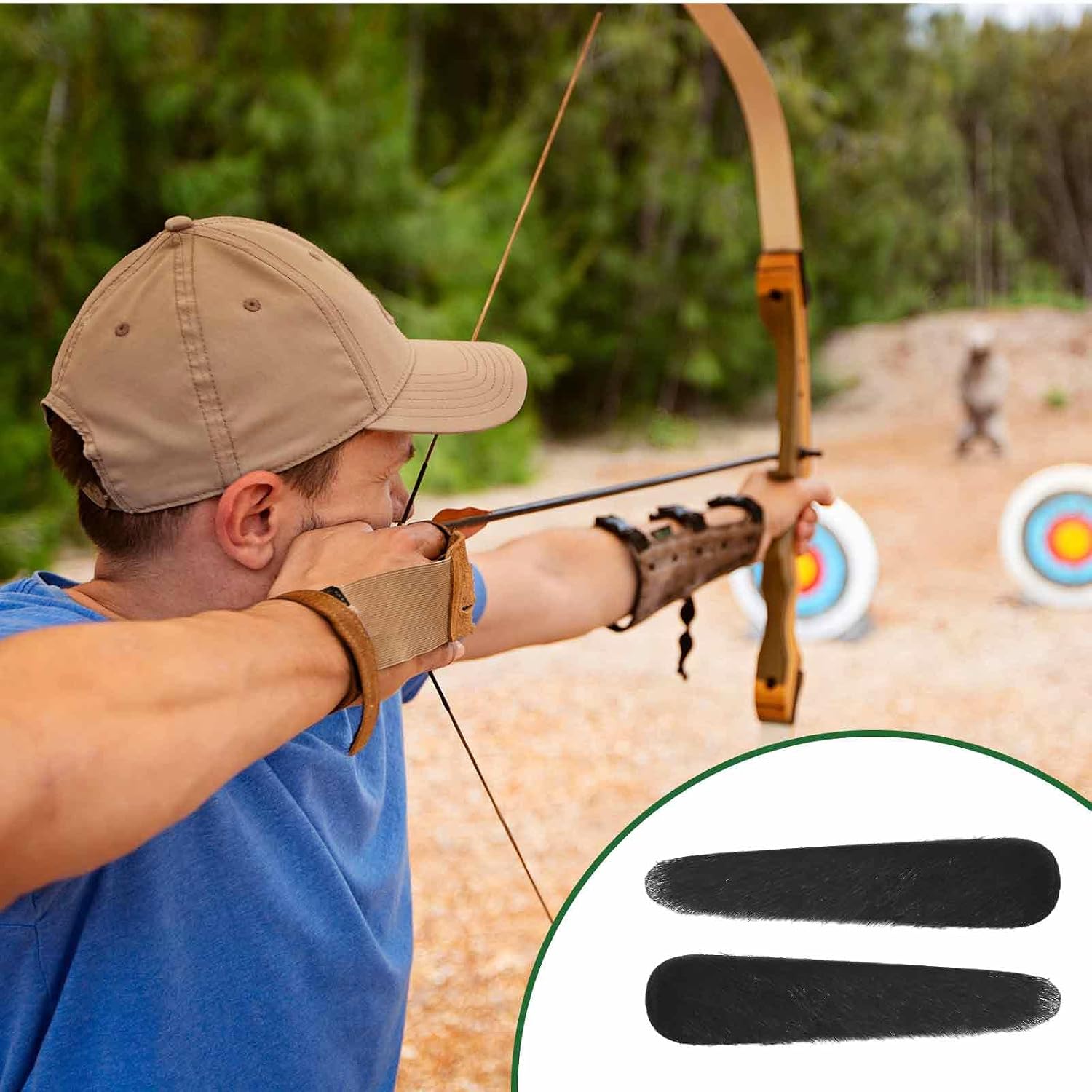 Soulchen 3 Pair Archery Recurve Bow Limb Silencers Traditional Longbow Plate Adhesive Accessories Archery Limb Silencers Recurve Bow Stabilizer Dampener
