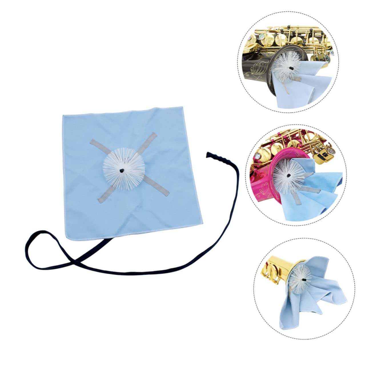Toyvian Saxophone Maintenance Tool Saxophone Cleaning Brush Quick Dry Sax Cleaning Cloth Pull Through Design Safe for Sax Clarinet