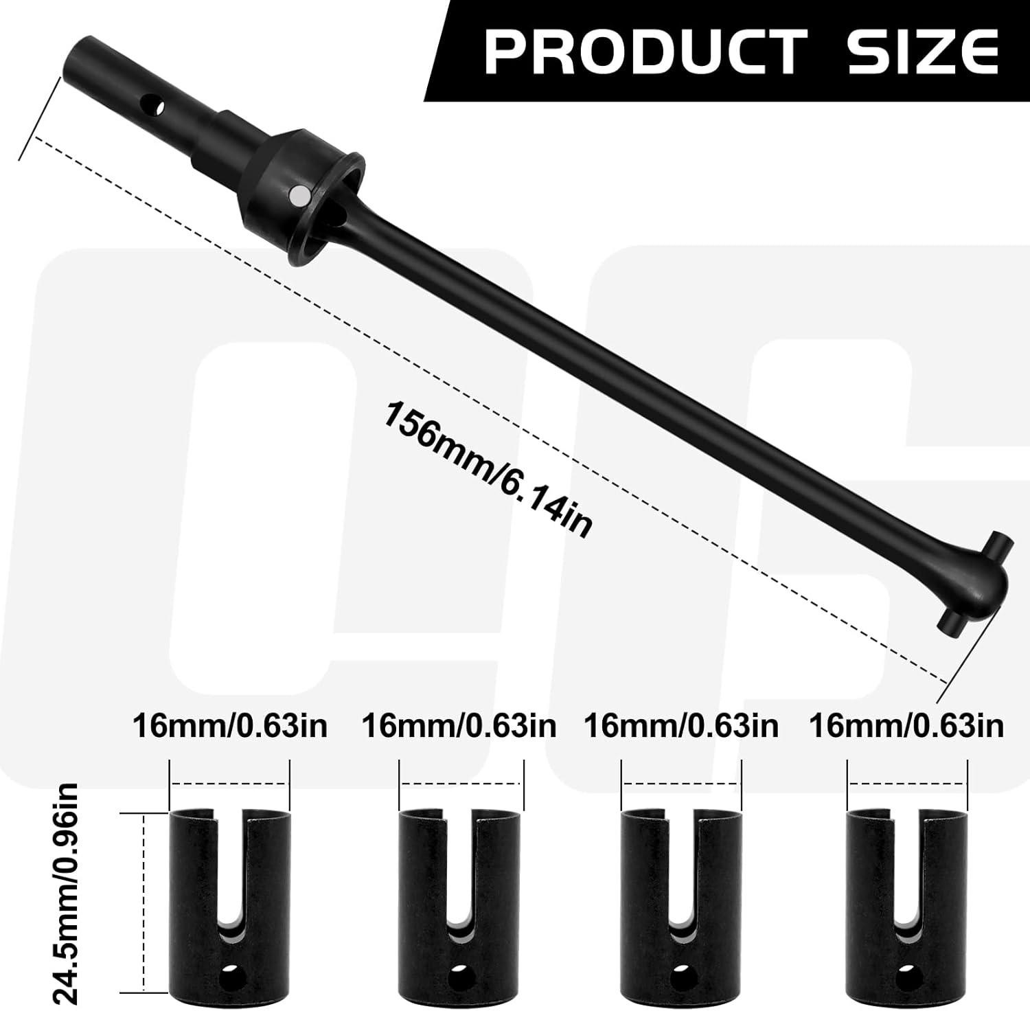 OGRC Front/Rear Steel Constant-Velocity Driveshaft Assembled Steel CV Driveshaft for Traxxas WideMaxx (Replace Part #8996X)