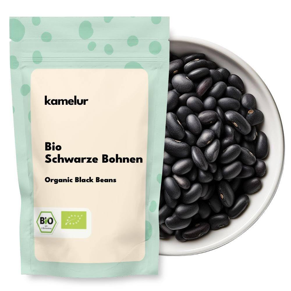 Kamelur 1kg BIO Bohnen black turtle – schwarze Bohnen Bio getrocknet & ohne Zusätze -