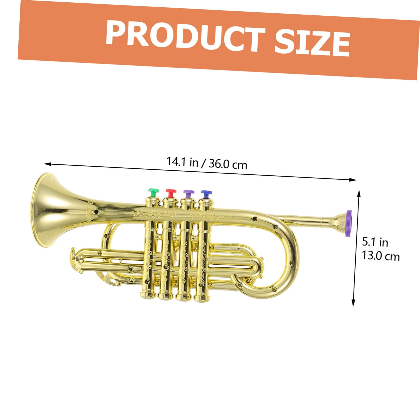 CIYODO Early Learning Trumpet Toy Four-Tone Simulation Trumpet Boys and Girls Musical Plaything Enhance Imagination Plastic