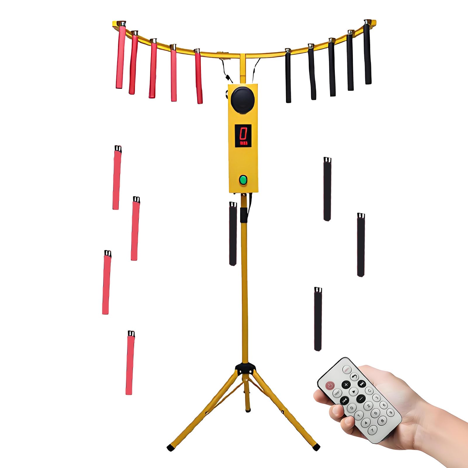 EpyGnom Hand Eye Coordination Training Catching Stick Game, Reflex Stick Challenge Game with LED Digital Display & Music Reaction, for Events, Rentals, and Family Game Nights Yellow