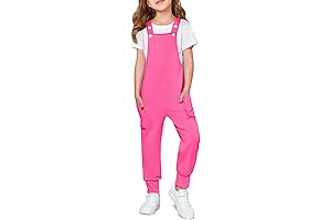 Pink Overalls for Girls - Sleeveless Harem Pants Rompers