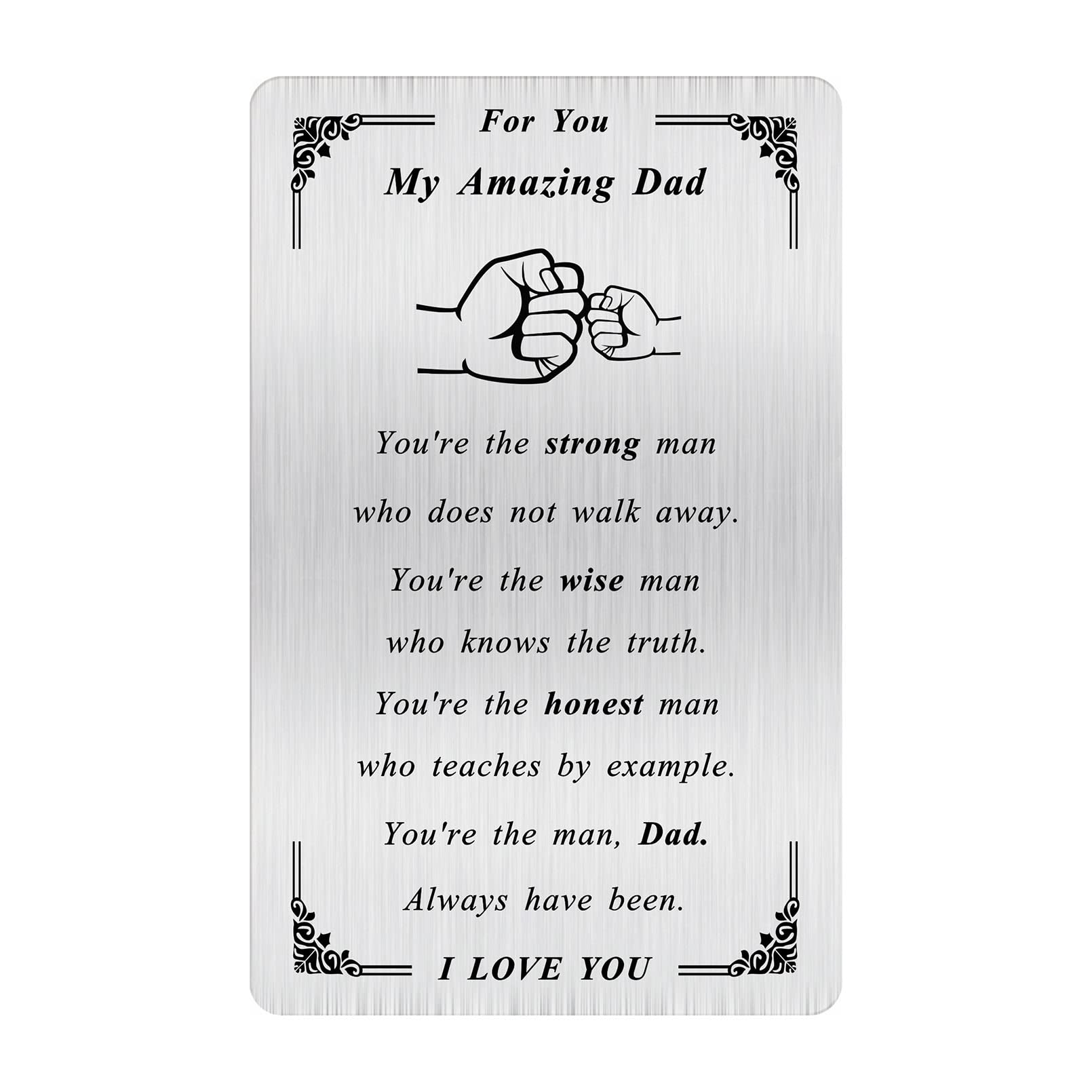 TGCNQ Father Gifts Dad Fathers Day Card Gifts - Best Dad Gifts for Christmas Valentines Birthday, Dad Presents, Amazing Dad Wallet Card