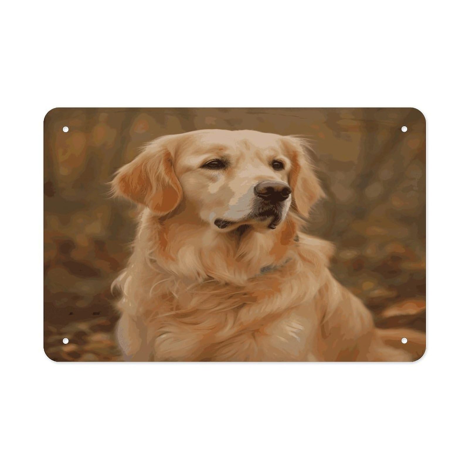 Fekiloot Style Golden Retriever Metal Signs Wall Art Tin Sign