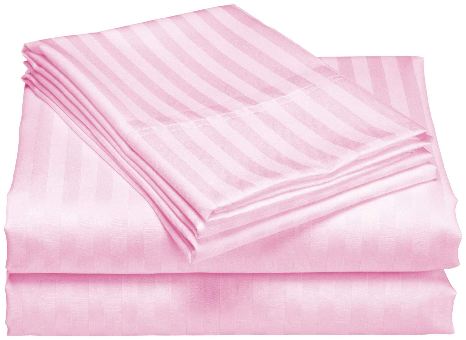 Parure de lit à rayures rose en coton égyptien lit king size