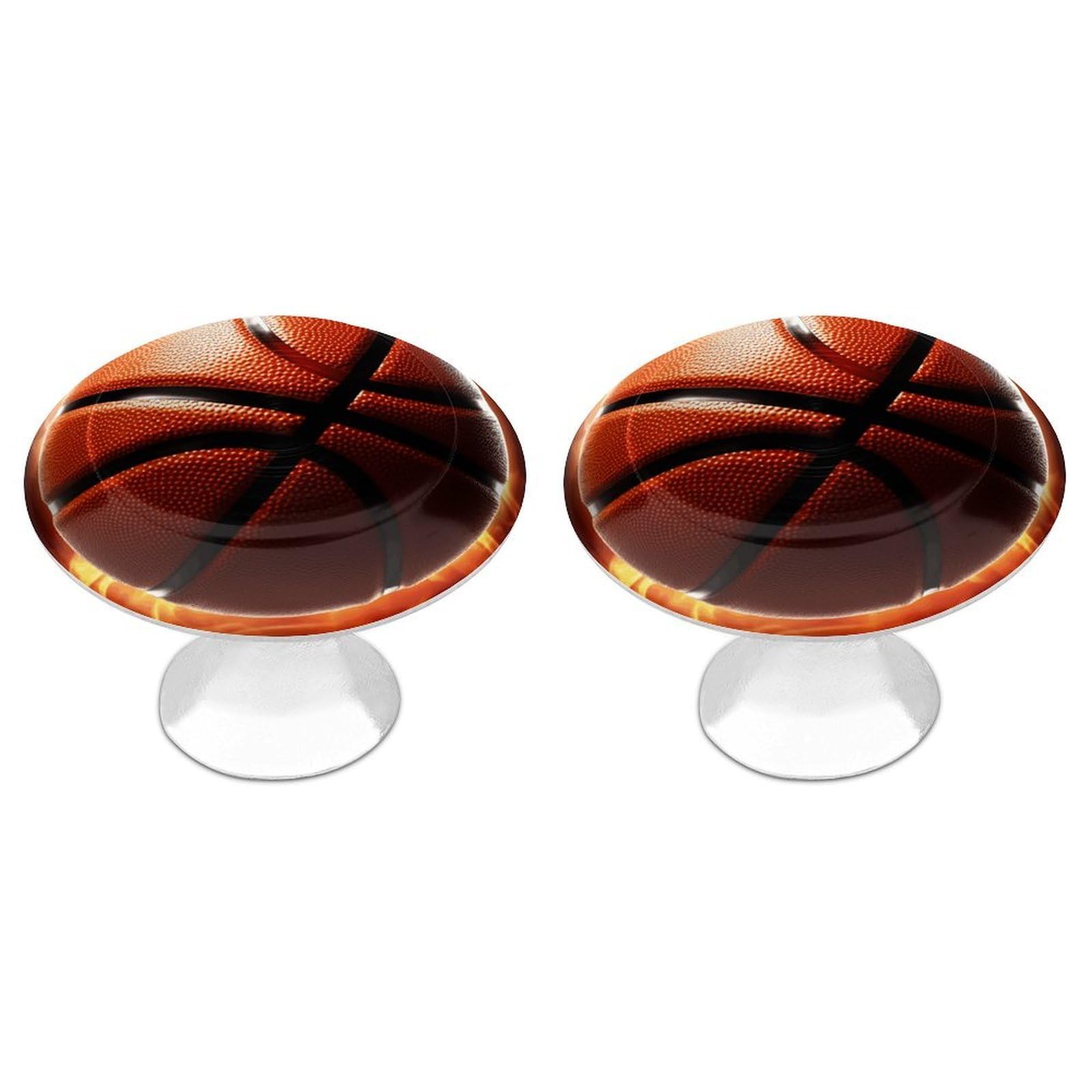 Vstadank Style Basketball Cabinet Knobs Round Wardrobe Pulls Simple Drawer Handles With Screw Aluminum Alloy Closet Door Pull Modern Cabinet Hardware For Dresser Drawers 2 Pack