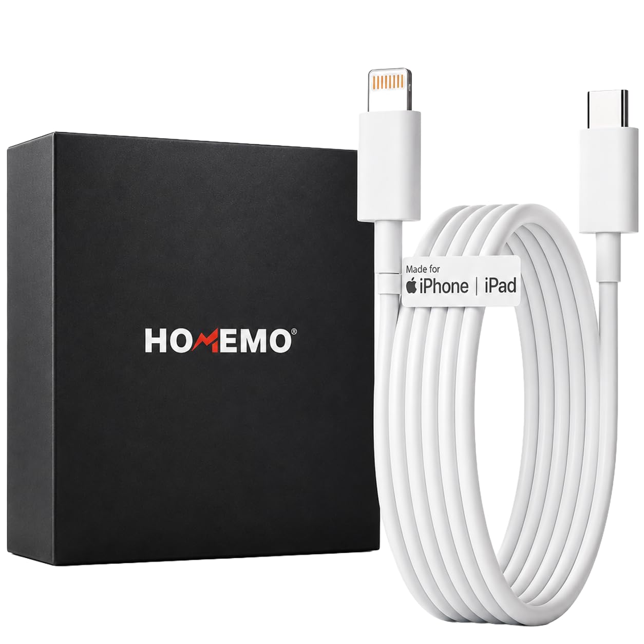 Ofuca USB-C to Lightning Cable 1M [Apple MFi Certified] Fast Charging PD Cable compatible for iPhone 14/13/12/11/X/XS/XR/8 Plus & iPad by HOMEMO (White) | Compatible for iPhone 14/13/12/11/X/XS/XR/8 Plus & iPad, Fast Charging & Data Sync, Durable Build, 6 Months Warranty. discount deal