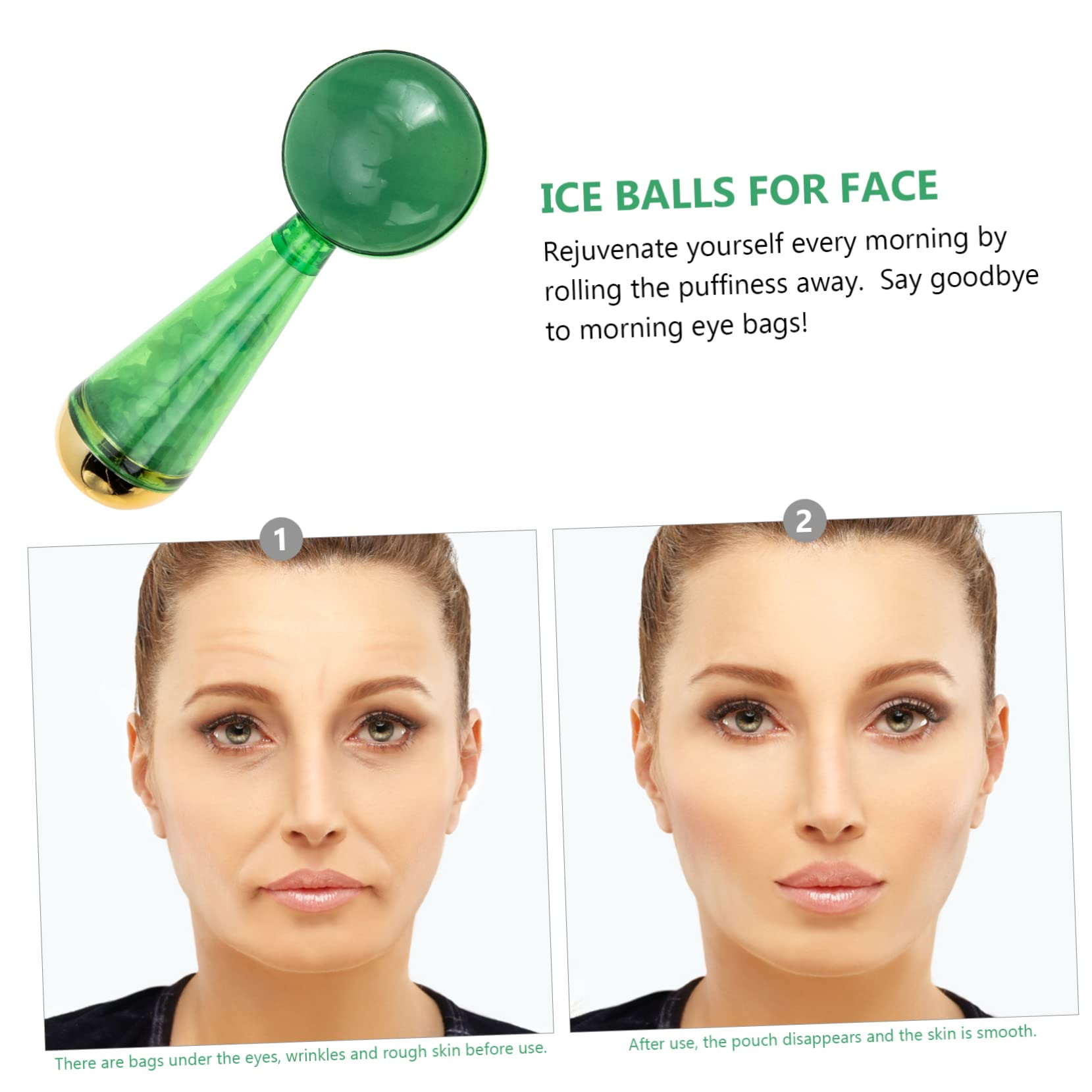 PACKOVE Eiskugel für Gesichtsbehandlungen Eisroller für Gesicht aus Jade für Kühlung gegen Schwellungen