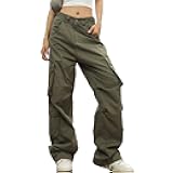 Women's Retro Multi Pocket Cargo Pants Casual Trousers