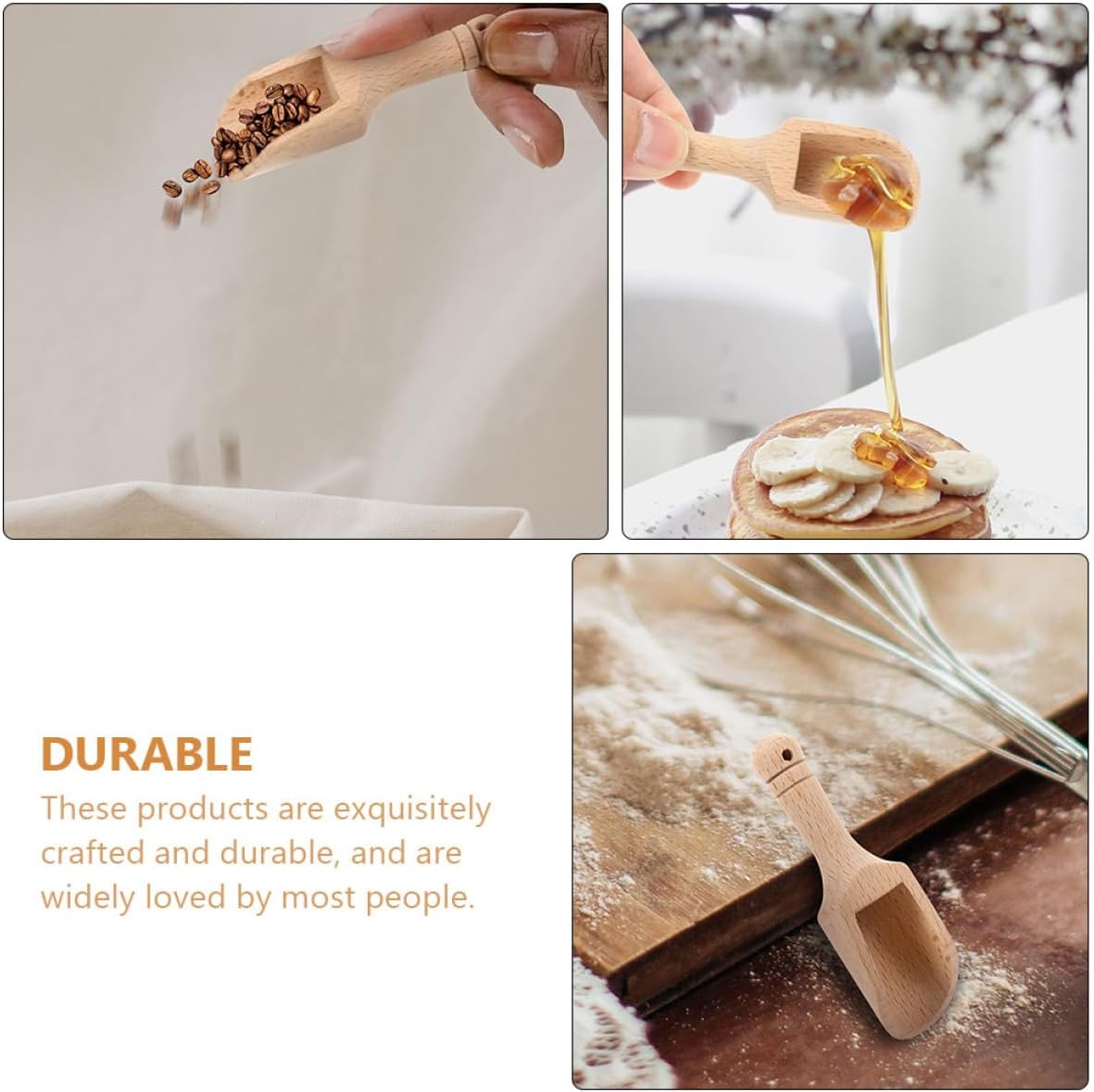 10 Piece Wooden Teaspoons for Salt and Tea Kitchen Use