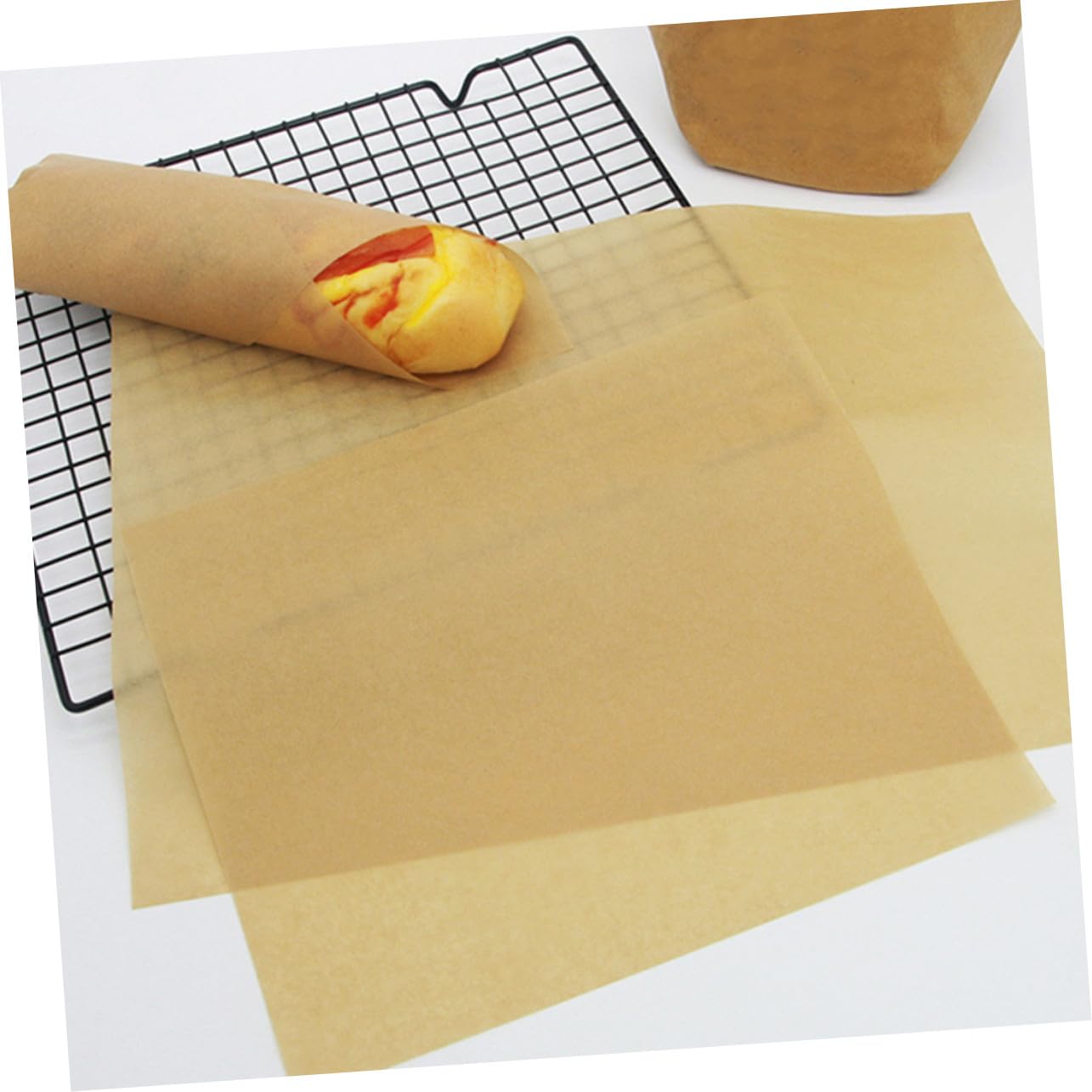 POPETPOP 100pièces Papier Sulfurisé Antiadhésif Prédécoupées Pour Cuisson Résistant à Hautes Températures Jusqu Pour Viennoiseries Et Gâteaux