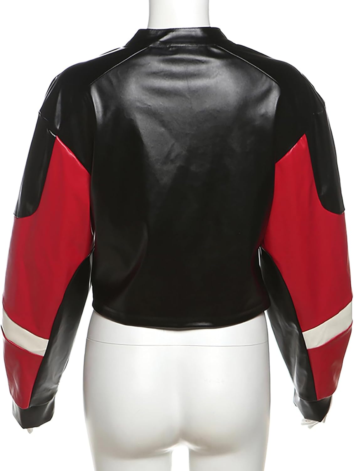 Womens Faux Leather Jackets Zipper Motorcycle Outwear Short Coat