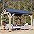 LUXOAK 10x12 ft Wood Gazebo with Hardtop Steel Roof, Outdoor Guest House for Gardens, Patios, and Porches, Black + Natural Wood